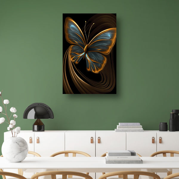 Abstracte Vlinder in Gouden Schittering poster