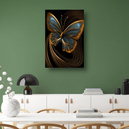 Abstracte Vlinder in Gouden Schittering poster