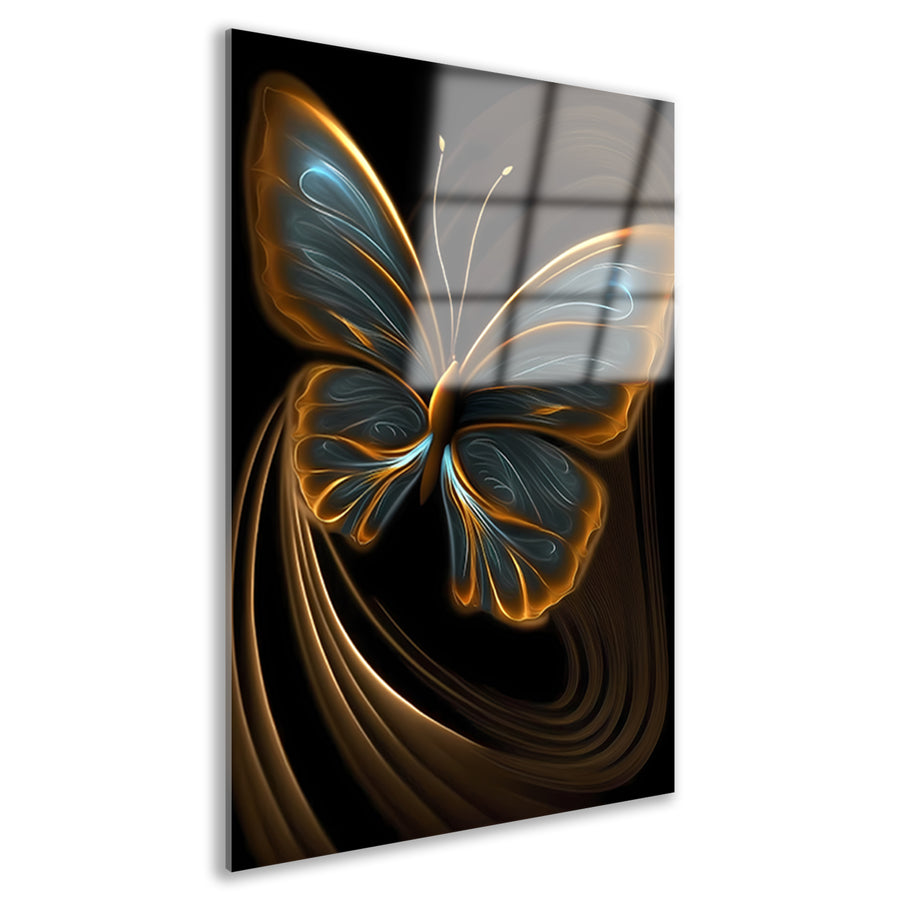 Abstracte Vlinder in Gouden Schittering Acrylglas