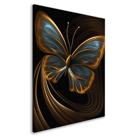 Abstracte Vlinder in Gouden Schittering canvas