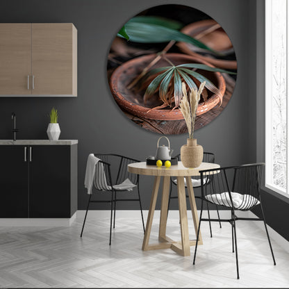 Blad in Aardewerken Pot forex muurcirkel