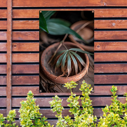 Blad in Aardewerken Pot tuinposter