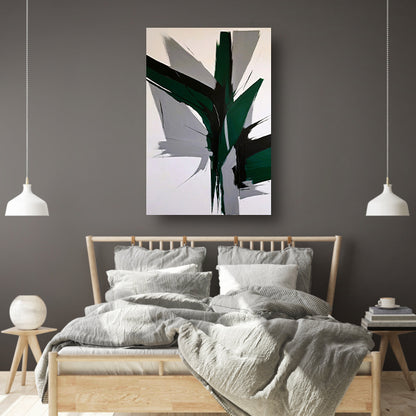 Dynamische Abstractie in Zwart-Wit Tinten canvas