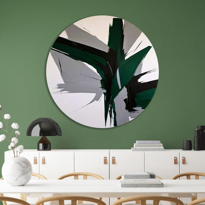 Dynamische Abstractie in Zwart-Wit Tinten aluminium muurcirkel