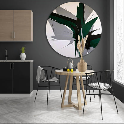 Dynamische Abstractie in Zwart-Wit Tinten aluminium muurcirkel