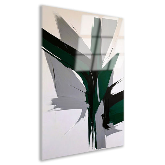 Dynamische Abstractie in Zwart-Wit Tinten Acrylglas