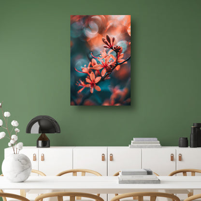 Oranje bloemen met bokeh poster