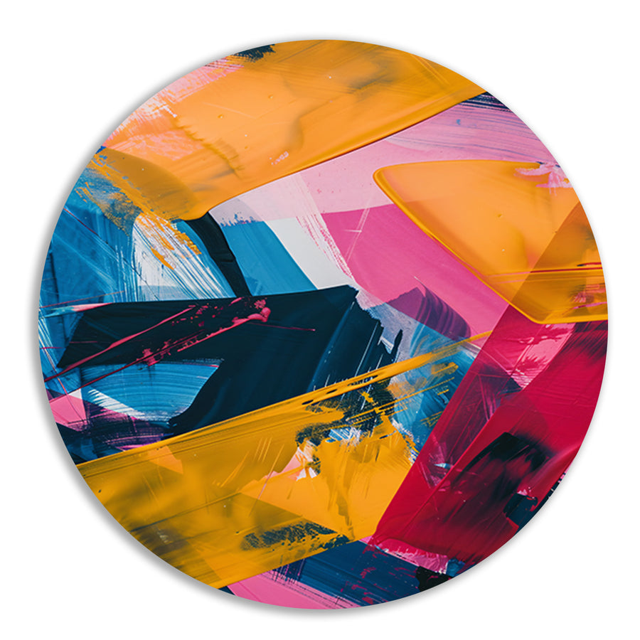 Abstract  met Levendige Kleuren aluminium muurcirkel