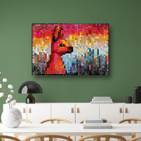 Rode Vos op Stenen Muur canvas