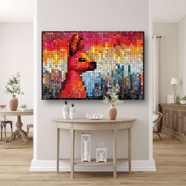 Rode Vos op Stenen Muur canvas