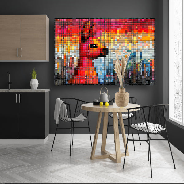 Rode Vos op Stenen Muur canvas