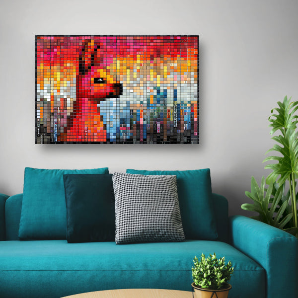 Rode Vos op Stenen Muur canvas