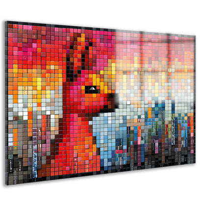 Rode Vos op Stenen Muur acrylglas