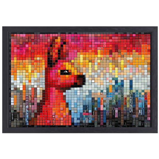 Rode Vos op Stenen Muur canvas met baklijst