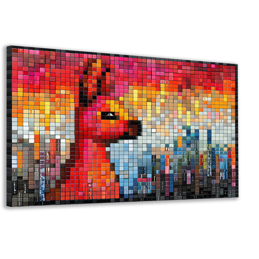 Rode Vos op Stenen Muur canvas