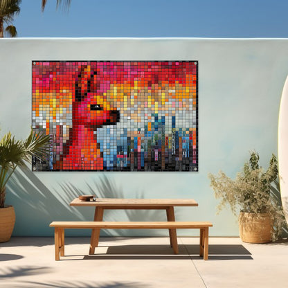 Rode Vos op Stenen Muur tuinposter