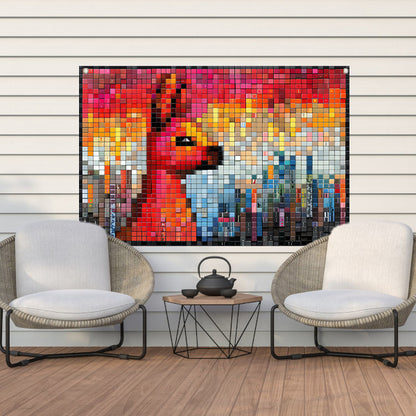 Rode Vos op Stenen Muur tuinposter
