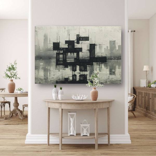 Futuristische skyline acrylglas