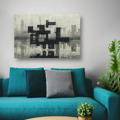 Futuristische skyline acrylglas