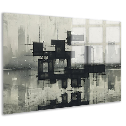 Futuristische skyline acrylglas