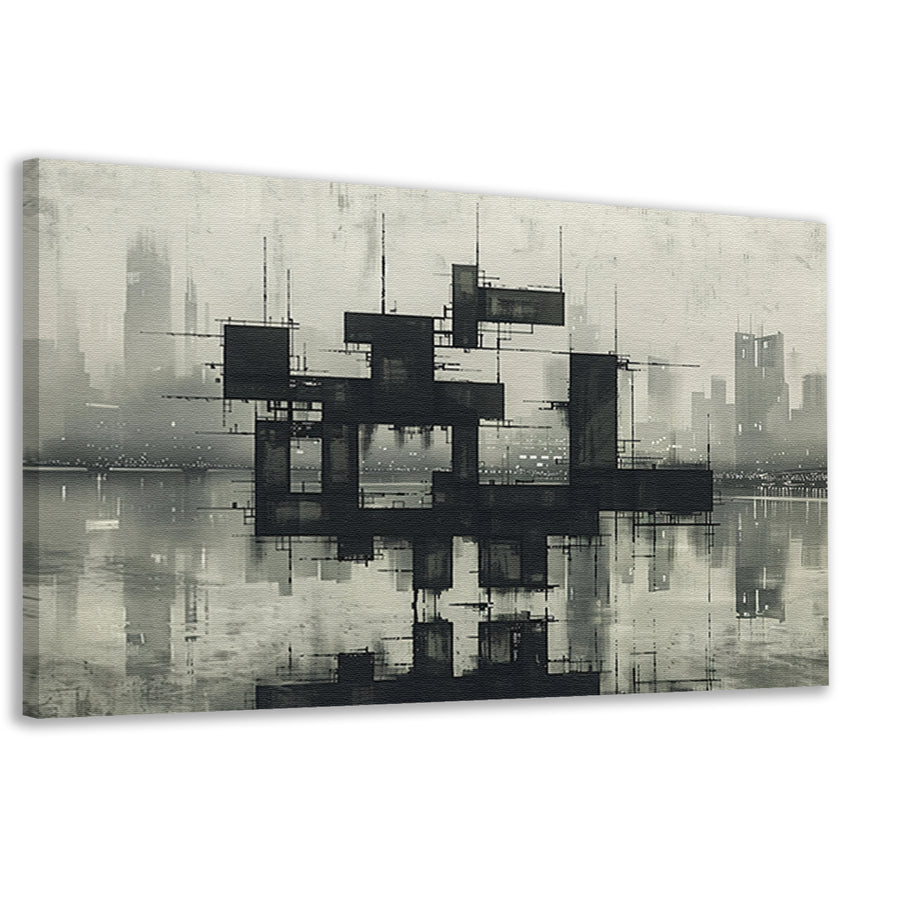 Futuristische skyline canvas