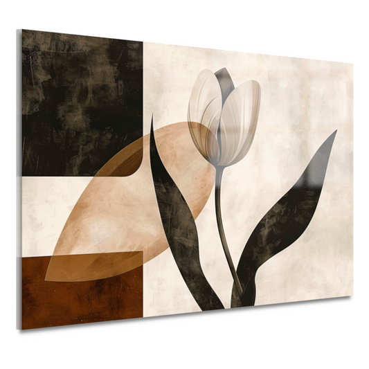 Sepia Tulp met Art Deco Invloeden acrylglas