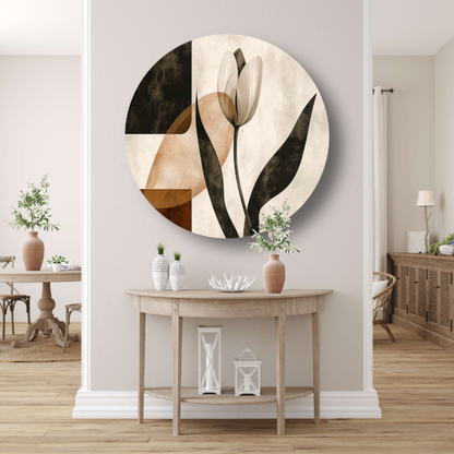 Sepia Tulp met Art Deco Invloeden forex muurcirkel