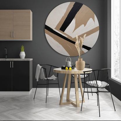 Intersecting Lines in Monochrome Palette aluminium muurcirkel