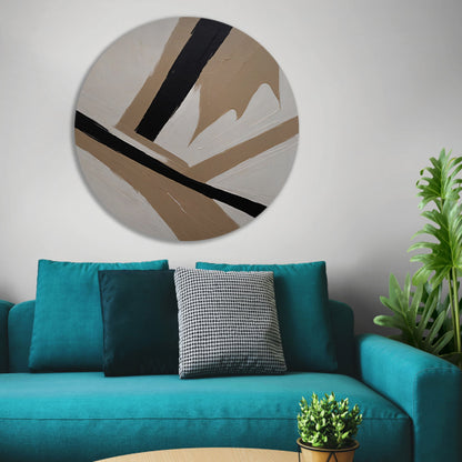 Intersecting Lines in Monochrome Palette aluminium muurcirkel