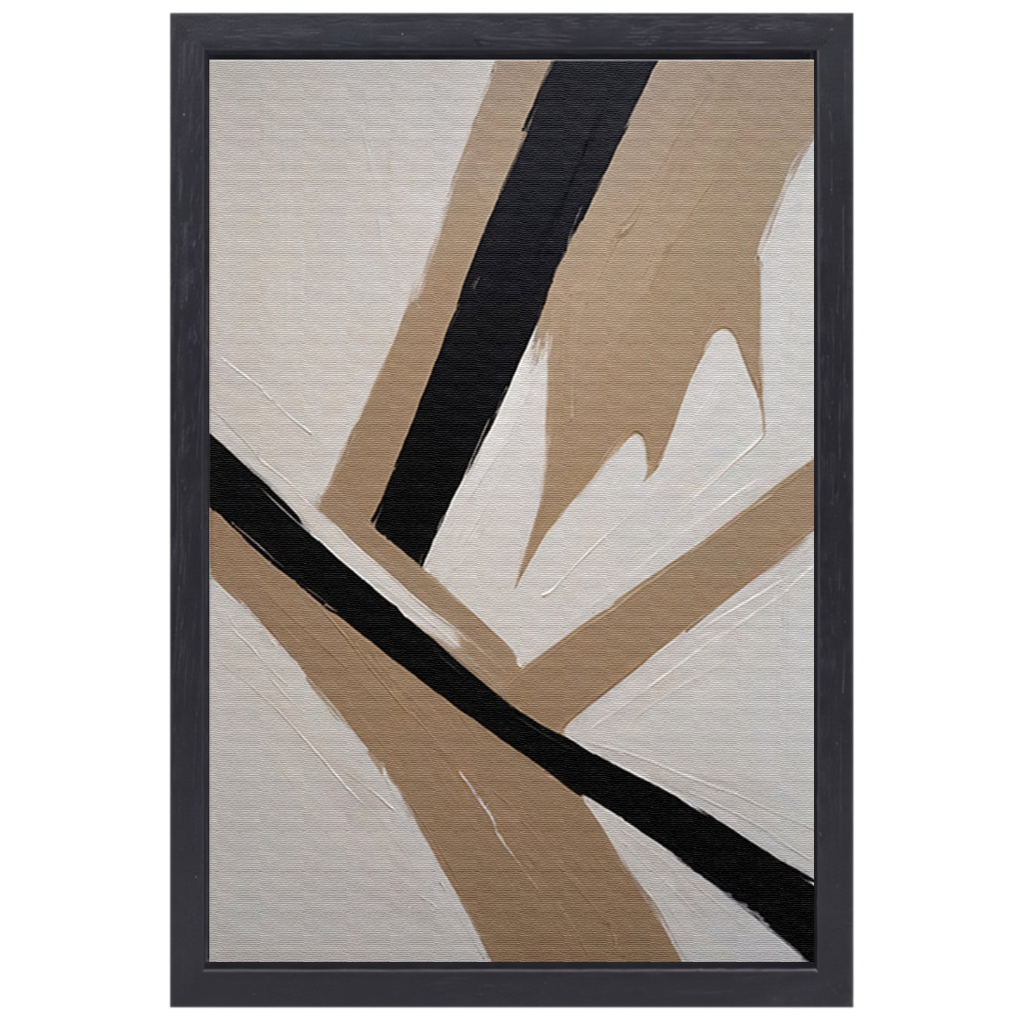 Intersecting Lines in Monochrome Palette canvas met baklijst