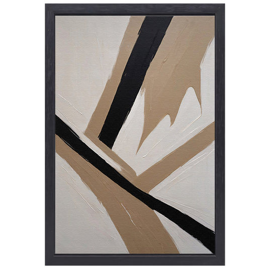 Intersecting Lines in Monochrome Palette canvas met baklijst