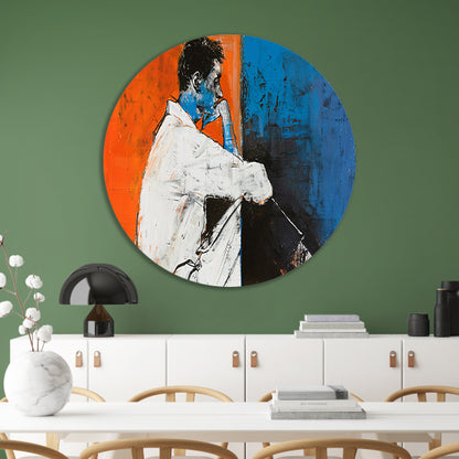 Abstract schilderij van denkende man forex muurcirkel