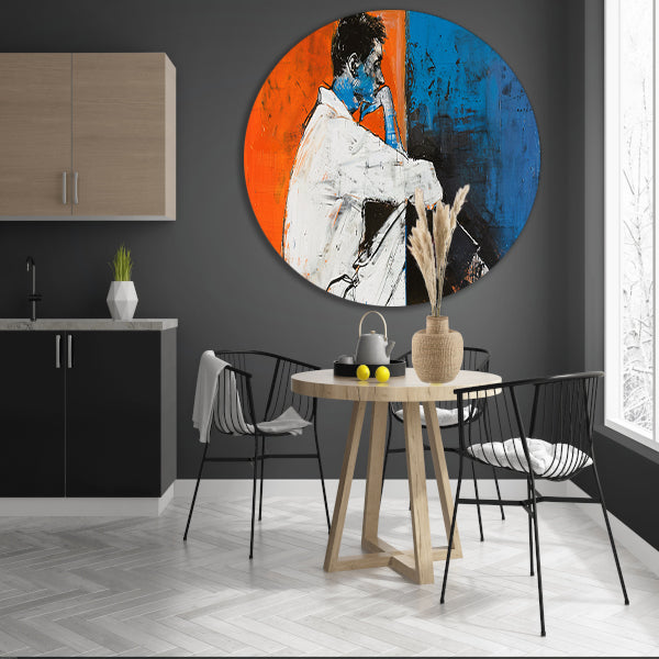 Abstract schilderij van denkende man forex muurcirkel