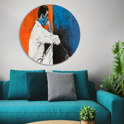 Abstract schilderij van denkende man forex muurcirkel