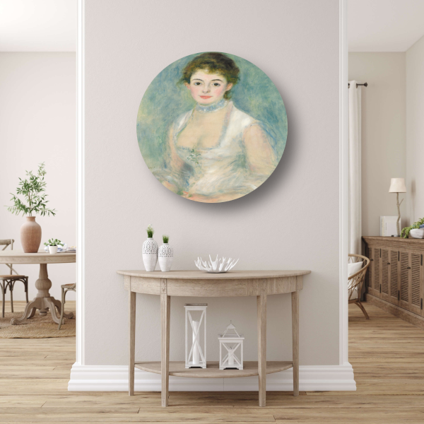Portret van mevrouw Henriot - Pierre-Auguste Renoir aluminium muurcirkel