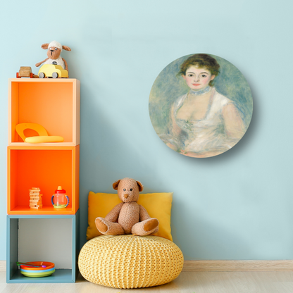 Portret van mevrouw Henriot - Pierre-Auguste Renoir aluminium muurcirkel