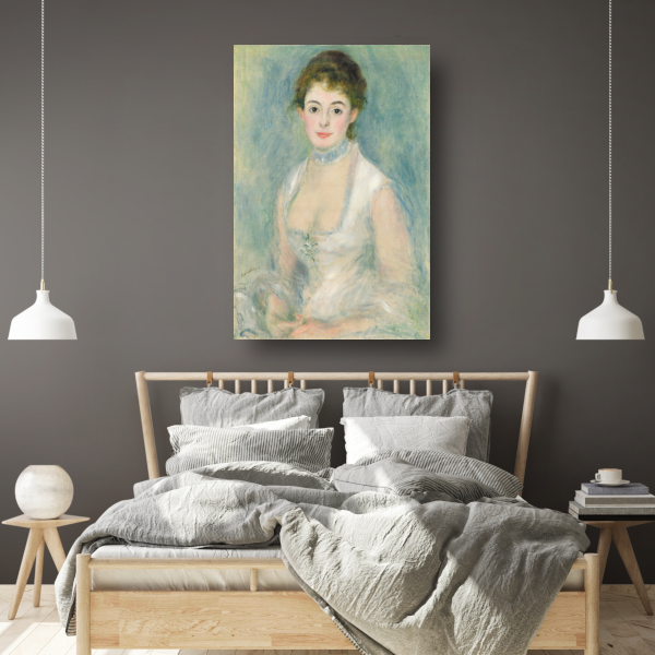Portret van mevrouw Henriot - Pierre-Auguste Renoir canvas met baklijst