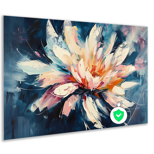 Kleurrijk abstract schilderij van chrysant bloem poster