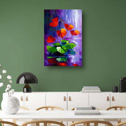 Abstracte bloemen in levendige kleuren schilderij acrylglas