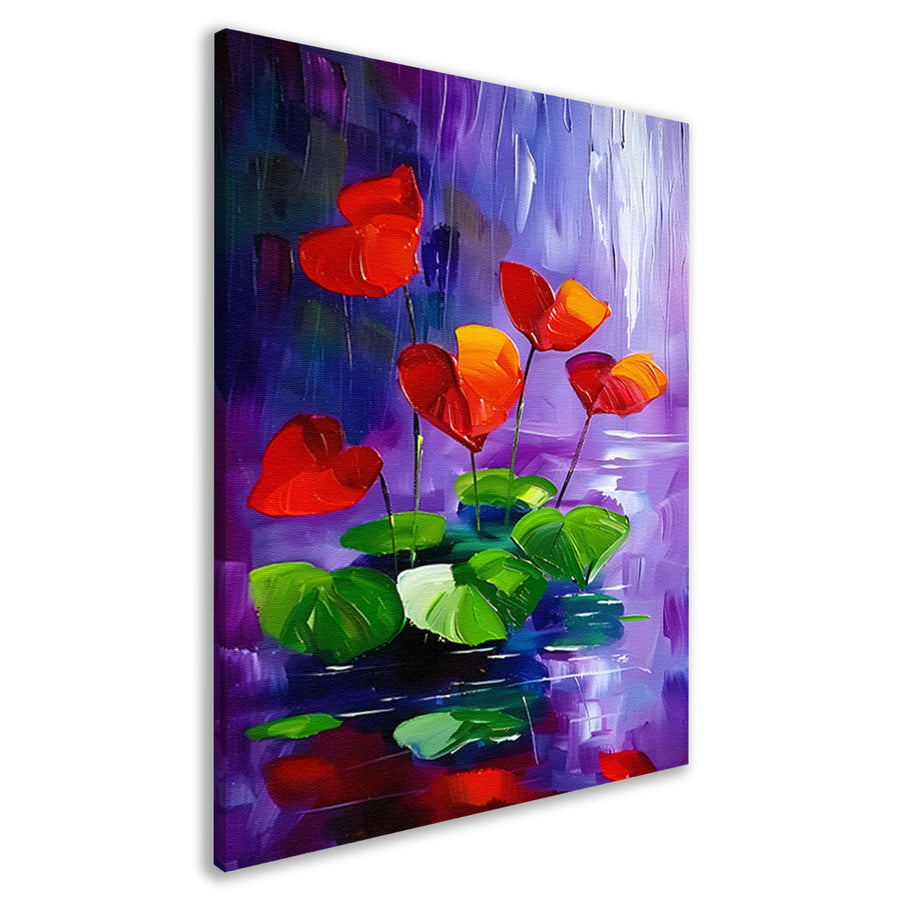 Abstracte bloemen in levendige kleuren schilderij canvas