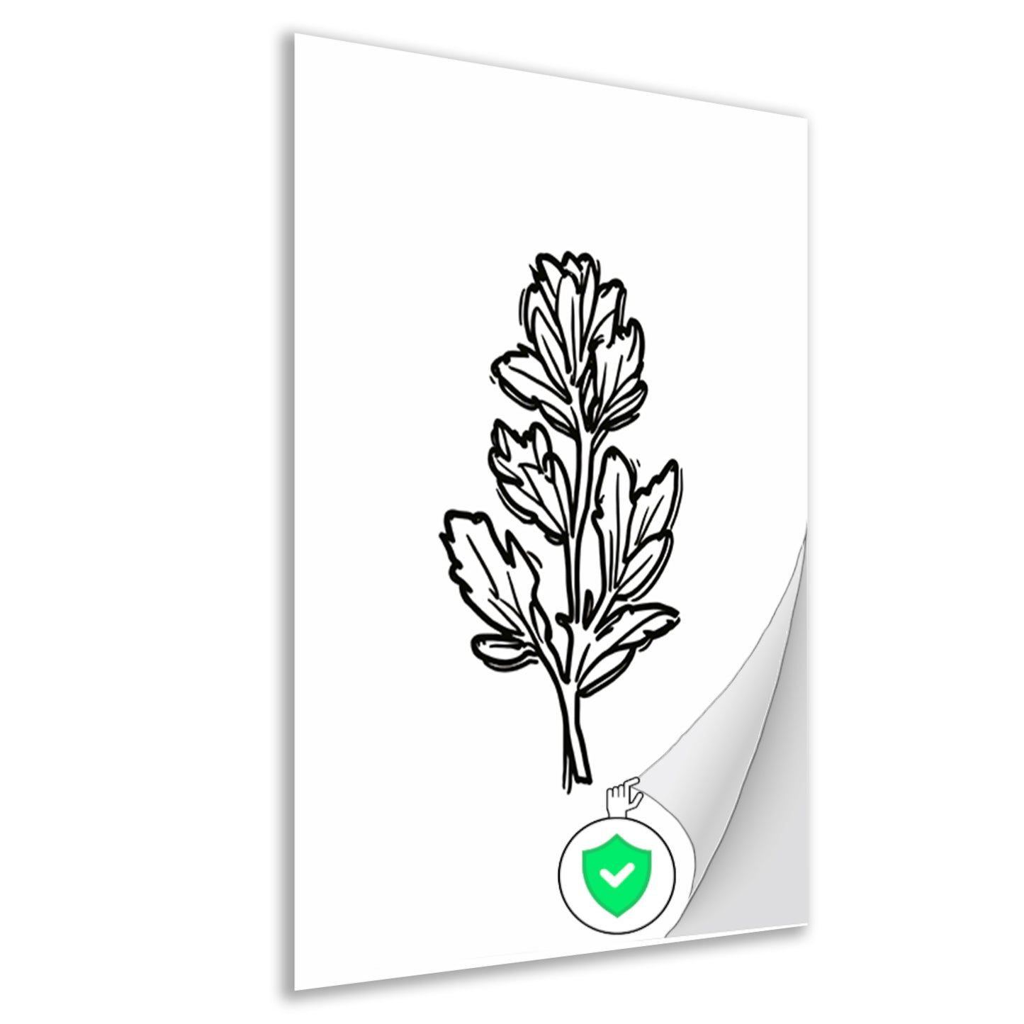 Minimalistische zwart-witte bloem lijntekening poster