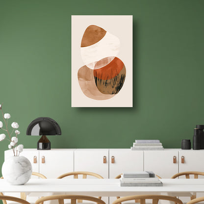 Abstracte Vormen in Aardse Sepiatonen poster