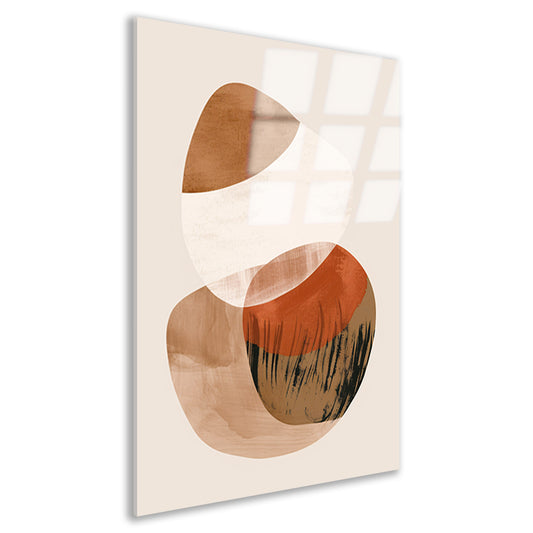 Abstracte Vormen in Aardse Sepiatonen acrylglas