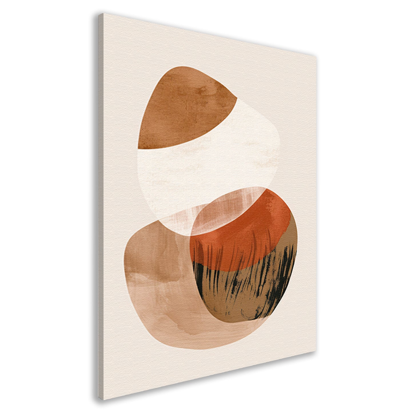 Abstracte Vormen in Aardse Sepiatonen canvas