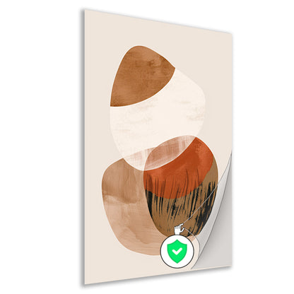 Abstracte Vormen in Aardse Sepiatonen poster