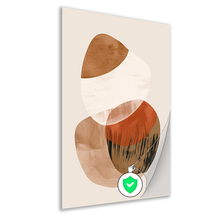 Abstracte Vormen in Aardse Sepiatonen poster