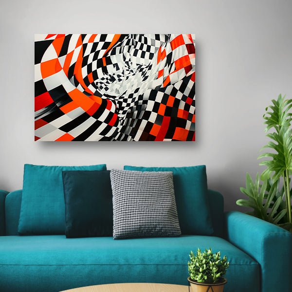 Dynamisch abstract patroon in levendige kleuren poster