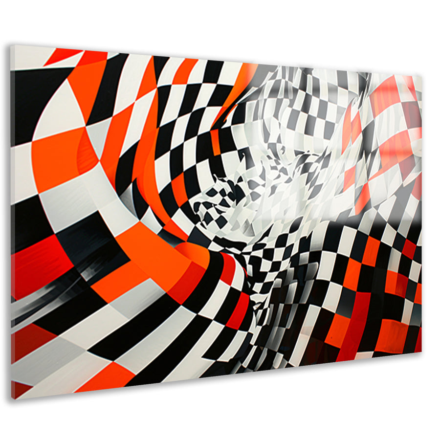 Dynamisch abstract patroon in levendige kleuren acrylglas