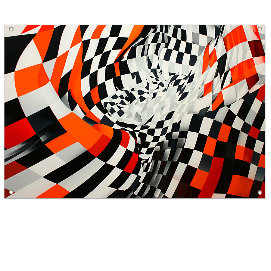 Dynamisch abstract patroon in levendige kleuren tuinposter
