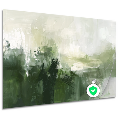Groen en Grijs Moderne Abstracte Dynamiek poster